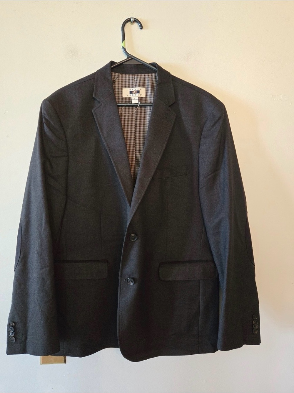 Joseph Abboud black Blazer Suit Jacket w/ Black Elbow Patch Size Large